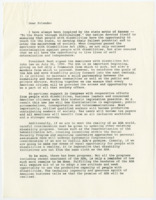 ["Letter, presumably by Senator Bob Dole, celebrating the passing of the Americans with Disabilities Act."]