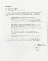 ["Memorandum regarding the debate whether or not people with disabilities should be included in any discussion of affirmative action."]