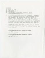 ["Memorandum regarding an invitation to Vachon to speak about disability issues at an event sponsored by the State Independent Living Council and the Kansas Department of Rehabilitation Services and to visit the Cerebral Palsy Research Foundation."]