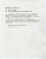 ["Memorandum regarding Senator Dole's article for a Washington Post supplement on the Americans with Disabilities Act."]