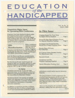 ["Biweekly publication which contains articles about the Americans with Disabilities Act and legislation regarding funding for education for individuals with disabilities."]