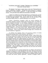 ["Part of a larger document, titled \"The Republican Congress: A Manifesto for Change in the House of Representatives\", that outlined the Republican Party's plans should they achieve a majority, this 1992 paper details the party's stance on national security."]