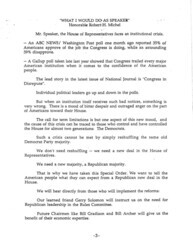 ["Part of a larger document, titled \"The Republican Congress: A Manifesto for Change in the House of Representatives\", that outlined the Republican Party's plans should they achieve a majority, this 1992 paper serves as an introduction to the document."]